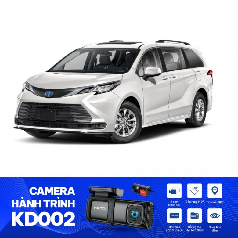 Lắp ráp camera hành trình ô tô KATA trên Toyota Sienna